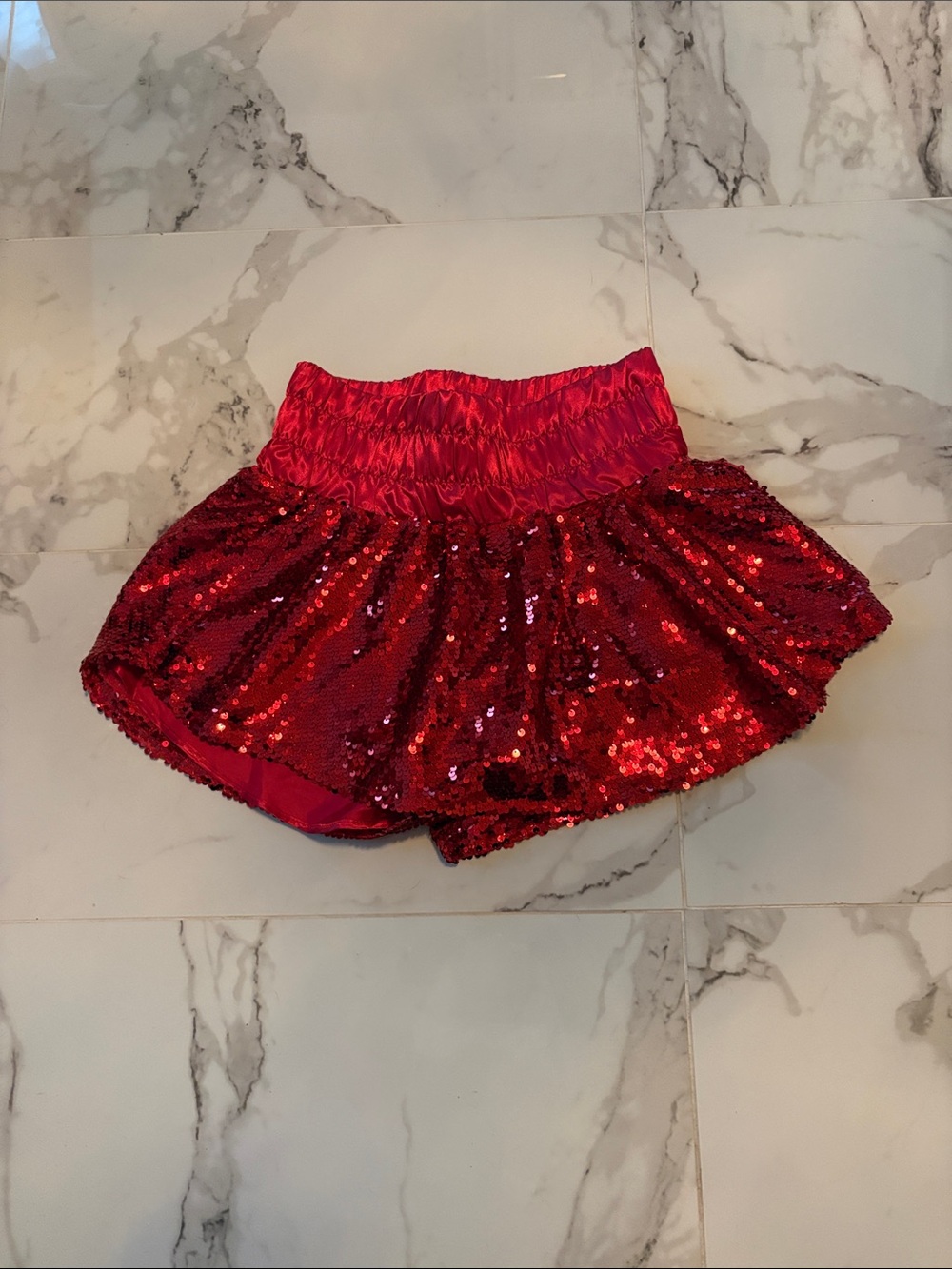Peach Love California Red Sequin Skort